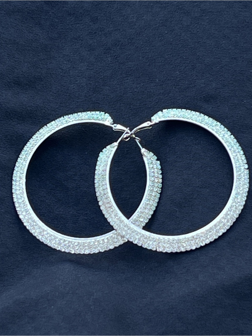 Crystal Pavé Hoop Earrings in White